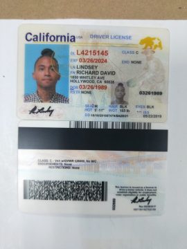 Editable blank California driver license template psd pdf download