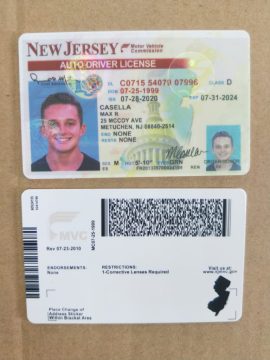 New jersey driver license template psd pdf download