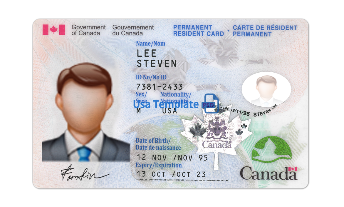 Canada ID Card template psd