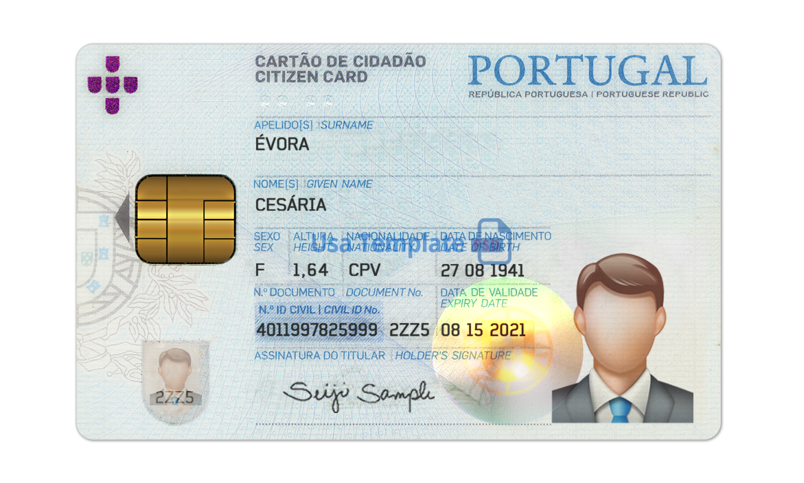 Portugal ID Card template psd