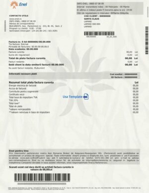 Romania Utility Bill psd Template: Romania Proof of address psd template