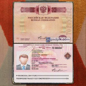 Editable blank Russian Passport template psd pdf download