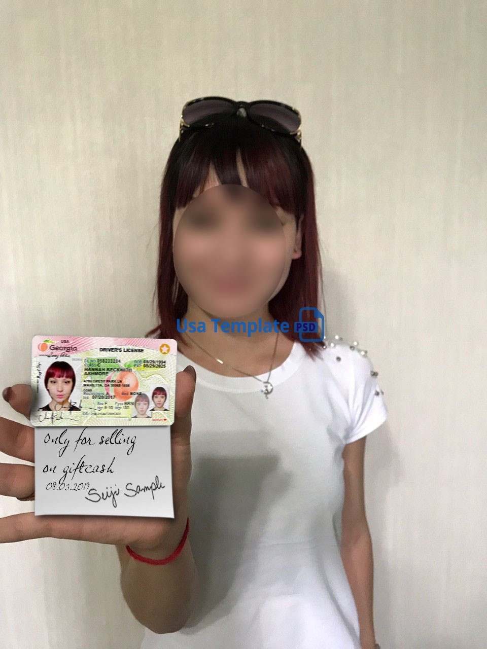 Selfie template Driver License and Id Card