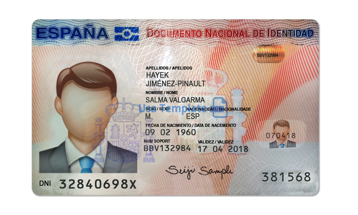 Spain ID Card template psd V1
