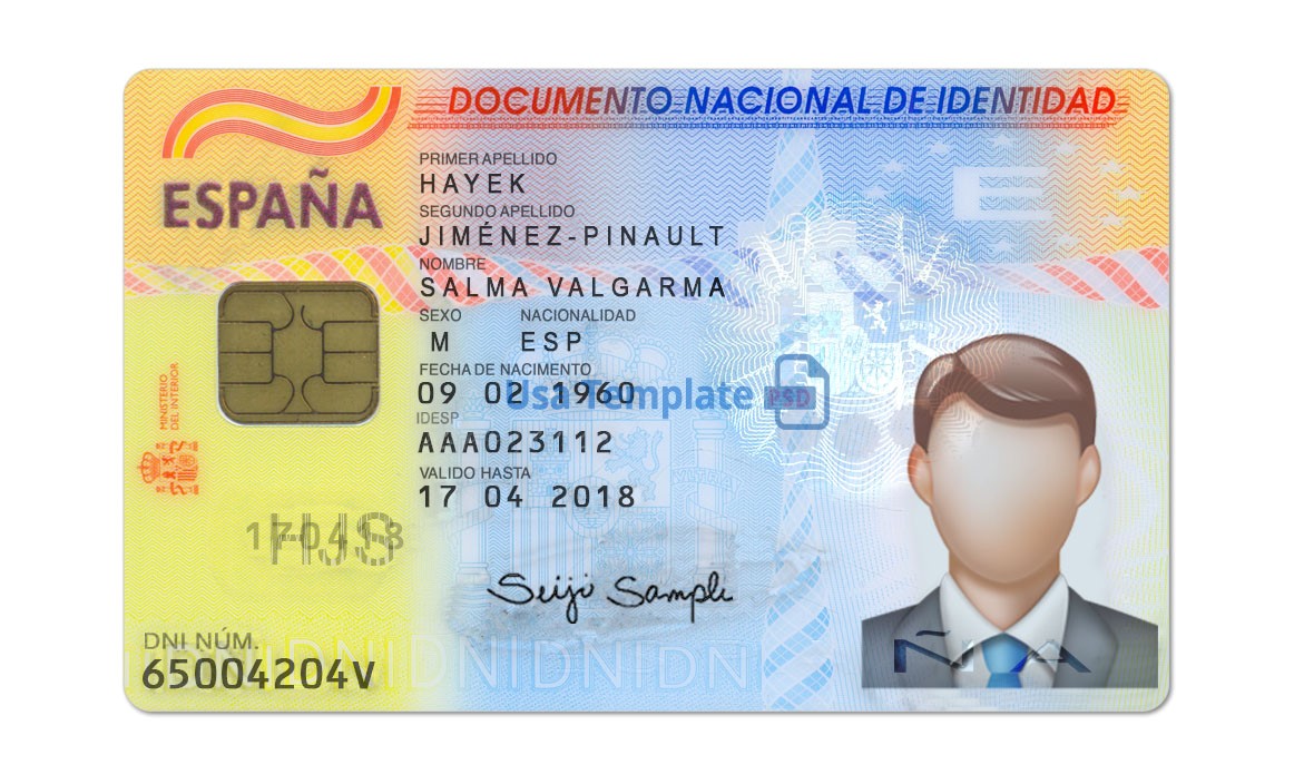 Spain ID Card template psd V2