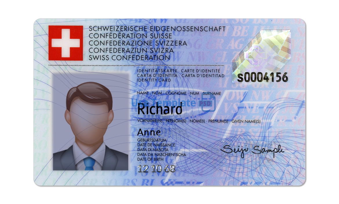 Switzerland ID Card template psd