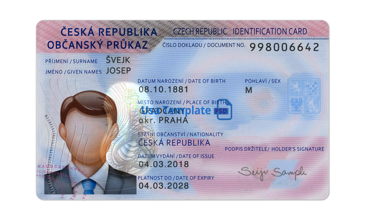 Czech Republic Driver License psd template. Czech Republic Driving License psd template.