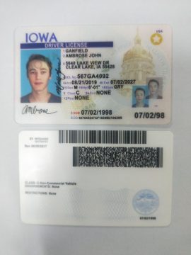 Iowa driver license template psd pdf download