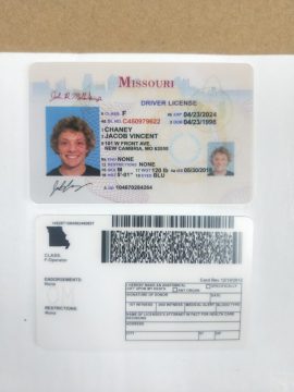 Editable blank Missouri driver license template psd pdf download