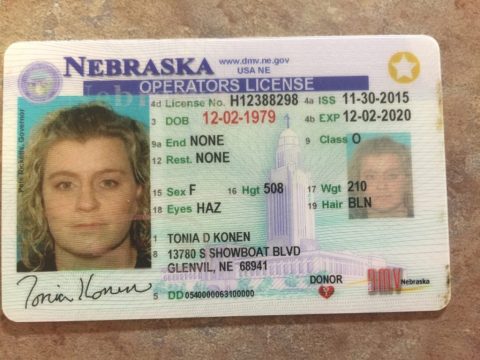 Editable blank Nebraska driver license template psd pdf download