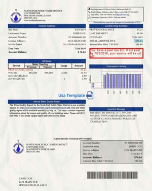 Illinois Utility Bill psd Template: Illinois Proof of address psd template