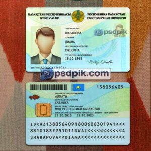 Editable blank Kazakhstan Id Card template psd pdf download