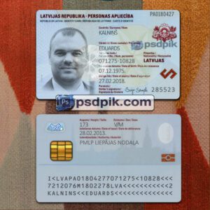 Editable blank Latvia Id Card template psd pdf download