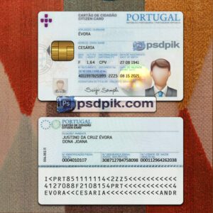 Editable blank Portugal Id Card template psd pdf download