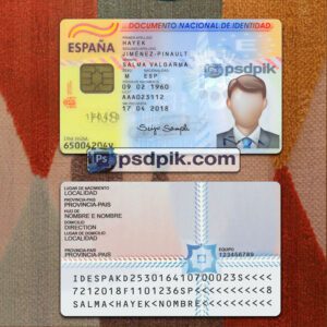 Editable blank Spain Id Card template psd pdf download V2