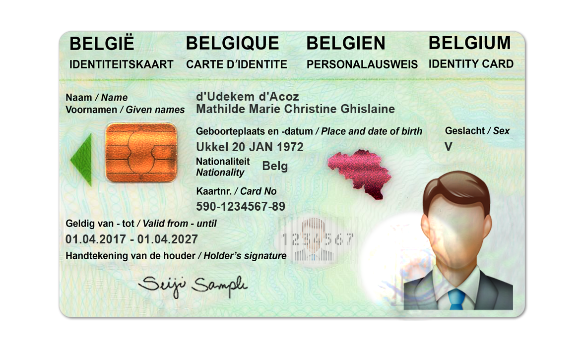 Editable blank Belgium driver license template psd pdf download