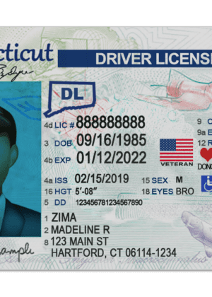 Editable blank Connecticut driver license template psd pdf download