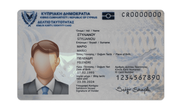 Editable blank Cyprus Id Card template psd pdf download