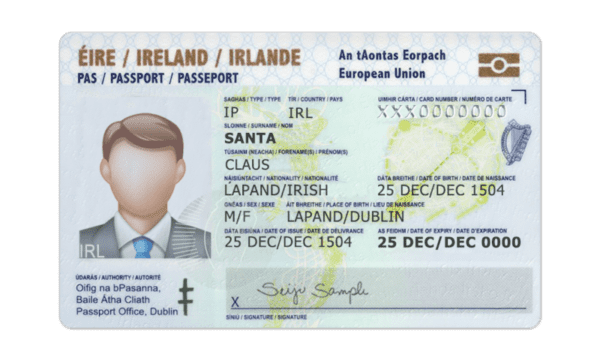 Editable blank Ireland Id Card template psd pdf download