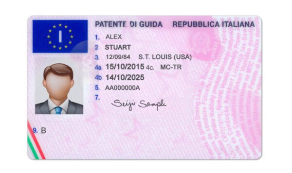 Editable blank Italy driver license template psd pdf download