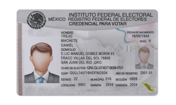 Editable blank Mexico Id Card template psd pdf download