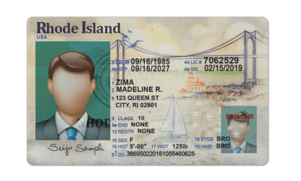 Editable blank Rhode Island driver license template psd pdf download