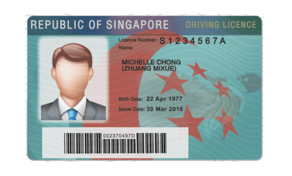 Editable blank Singapore driver license template psd pdf download