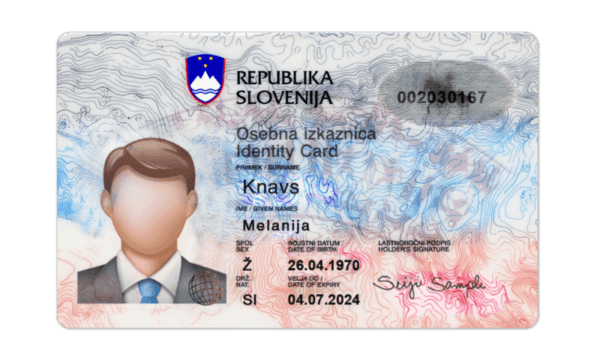 Editable blank Slovenia Id Card template psd pdf download