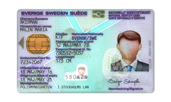 Editable blank Sweden Id Card template psd pdf download