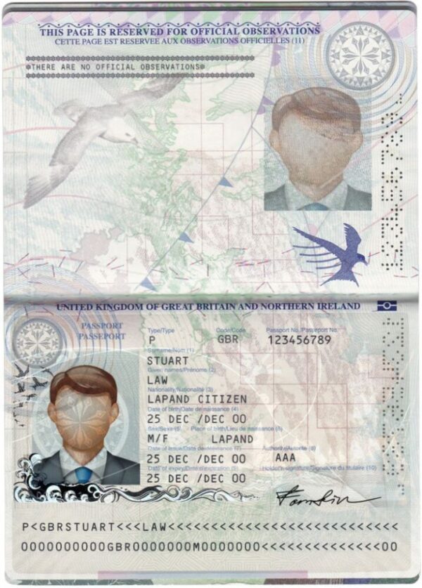 Editable blank UK Passport template psd pdf download