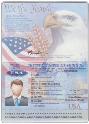 Editable blank US Passport template psd pdf download