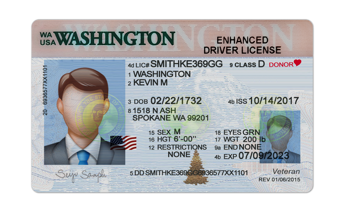 Editable blank Washington driver license template psd pdf download