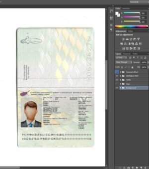 Editable blank Cyprus Passport template psd pdf download