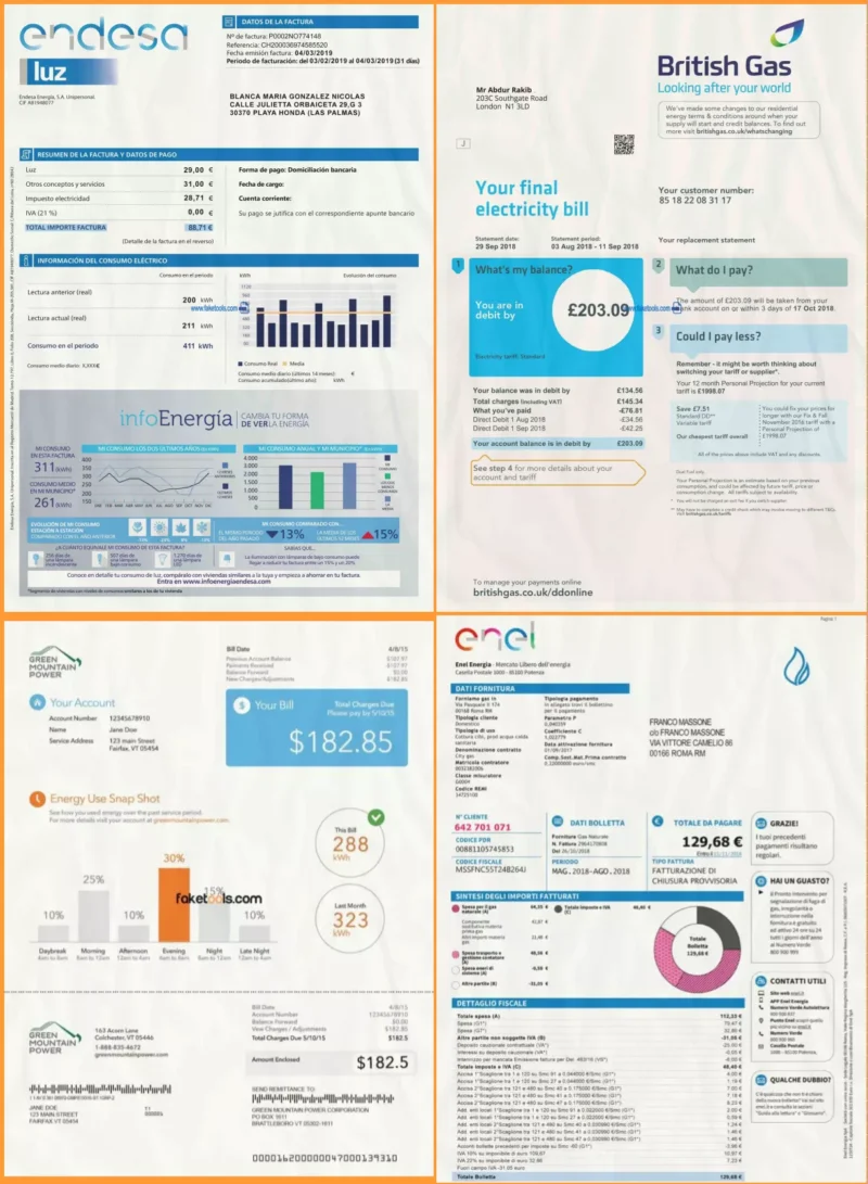 Editable printable utility bill template proof of address template psd pdf download